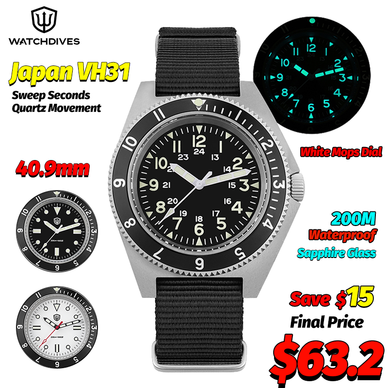 Jewelry For Watches - Watchdives WD1972 Quartz Watch Sapphire Luminous
