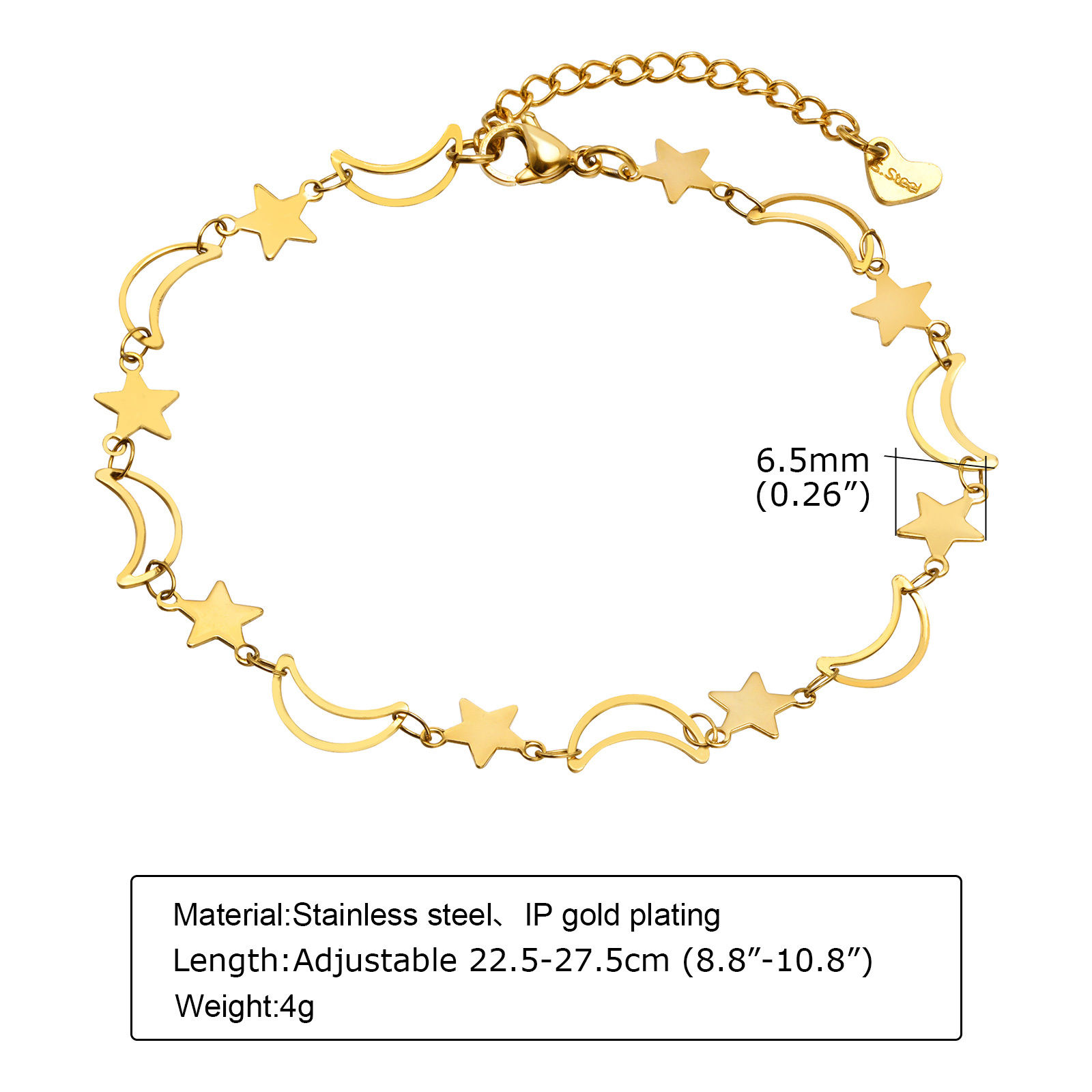 Dainty Hollow Star Moon Anklet - Jc Jewelry & Watches Photos 评论和价格