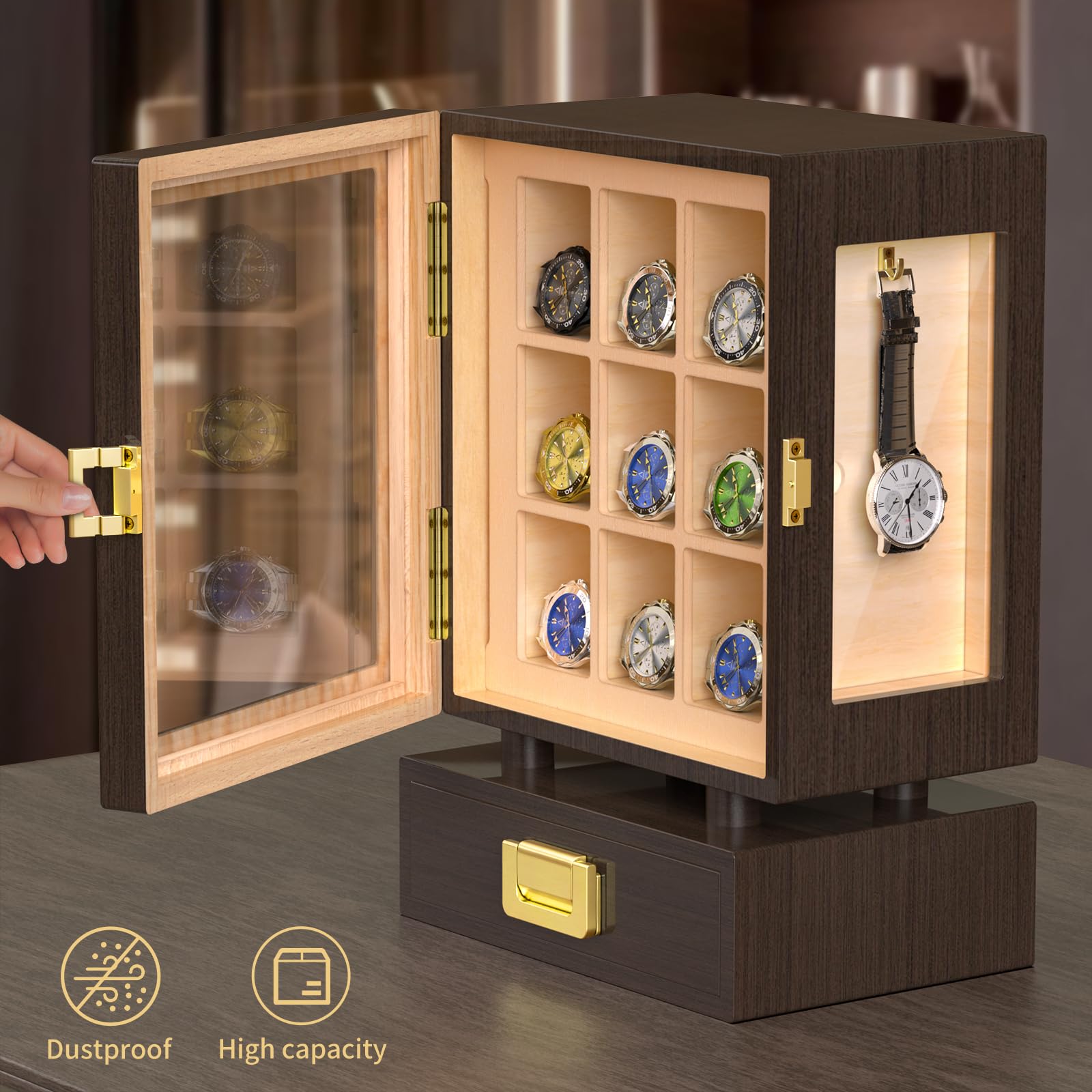 Custom Rectangle Wooden Watch  - Watch Display Box 评论和价格